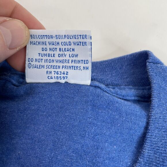 Vintage Detroit Pistons 1990 NBA Finals Graphic t-Shirt, Medium, Blue, Salem - Picture 5 of 8